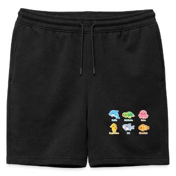 Cuddly Sea Creatures Sticker - Mens' Premium Organic Sweatshorts - black - Front - AI Model Male 178 light (178cm)