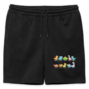 Troupe de dinosaures colorés Mignons dinosaures - Short de survêtement homme premium - noir - Devant - AI Model Male 178 light (178cm)