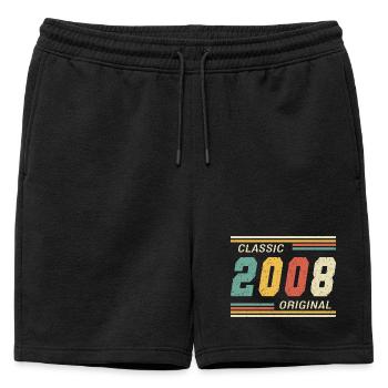 2008 - Classic original 18th Birthday - Mens' Premium Organic Sweatshorts - black - Front - AI Model Male 178 light (178cm)