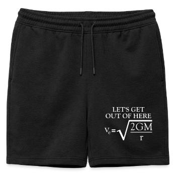 Blague sur la physique : Vitesse d’évasion – Drôle de connaissance - Short de survêtement homme premium - noir - Devant - AI Model Male 178 light (178cm)