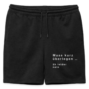 Je dois réfléchir un instant... non - Short de survêtement homme premium - noir - Devant - AI Model Male 178 light (178cm)