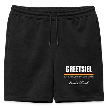 Salutations - Short de survêtement homme premium - noir - Devant - AI Model Male 178 light (178cm)