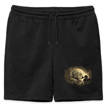 Canard Chien de chasse Canard - Short de survêtement homme premium - noir - Devant - AI Model Male 178 light (178cm)