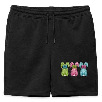 Lapins de Pâques Lapin de Pâques 3 Lapins Fictifs Lapins Pâques - Short de survêtement homme premium - noir - Devant - AI Model Male 178 light (178cm)