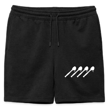 Honey Spoon Drawing - Mens' Premium Organic Sweatshorts - black - Front - AI Model Male 178 light (178cm)