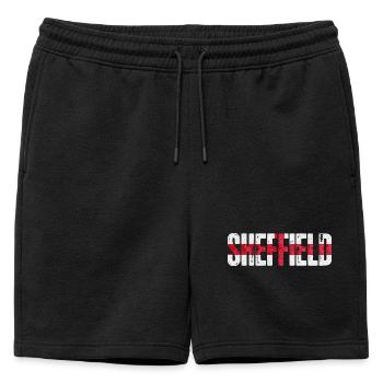 Sheffield, Angleterre - Short de survêtement homme premium - noir - Devant - AI Model Male 178 light (178cm)