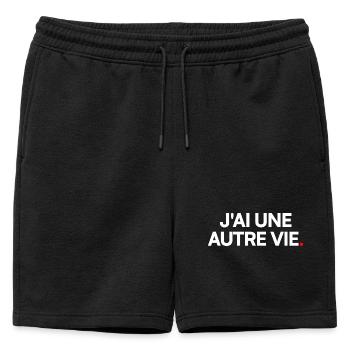 J'ai une autre vie - Short de survêtement homme premium - noir - Devant - AI Model Male 178 light (178cm)