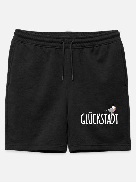 Glückstadt Möwe Elbe - Männer Premium Organic Sweatshorts - Schwarz