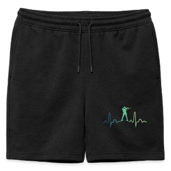 biathlon battement de coeur biathlete  - Short de survêtement homme premium - noir - Devant - AI Model Male 178 light (178cm)