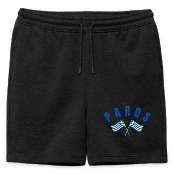 Emblème des drapeaux croisés de Paros - Short de survêtement homme premium - noir - Devant - AI Model Male 178 light (178cm)