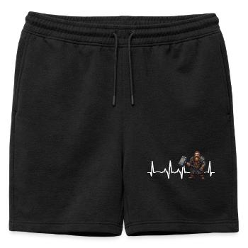 Dwarf Hammer Heartbeat - Mens' Premium Organic Sweatshorts - black - Front - AI Model Male 178 light (178cm)