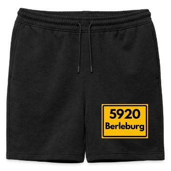ANCIEN CODE POSTAL RETRO 5920 BERLEBURG - Short de survêtement homme premium - noir - Devant - AI Model Male 178 light (178cm)
