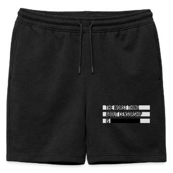 Le pire dans la censure, c’est l’ironie amusante - Short de survêtement homme premium - noir - Devant - AI Model Male 178 light (178cm)