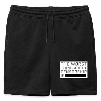 Le pire dans la censure, c’est l’ironie amusante - Short de survêtement homme premium - noir - Devant - AI Model Male 178 light (178cm)