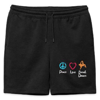 Breakdance Paix Amour - Short de survêtement homme premium - noir - Devant - AI Model Male 178 light (178cm)