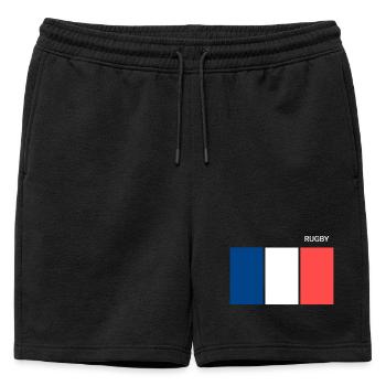 Rugby Drapeau Français - Short de survêtement homme premium - noir - Devant - AI Model Male 178 light (178cm)