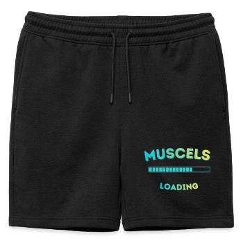 Graphique de barres de charge musculaire - Short de survêtement homme premium - noir - Devant - AI Model Male 178 light (178cm)
