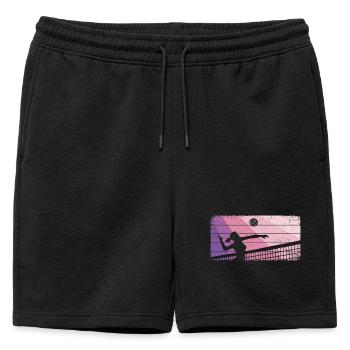 Joueuse de volley-ball de beach-volley féminin - Short de survêtement homme premium - noir - Devant - AI Model Male 178 light (178cm)