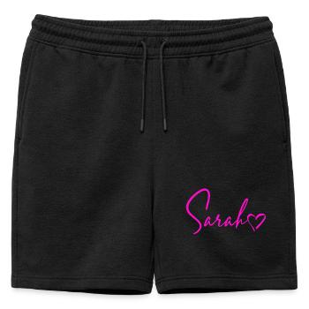 Sarah signature Rose Néon - Short de survêtement homme premium - noir - Devant - AI Model Male 178 light (178cm)
