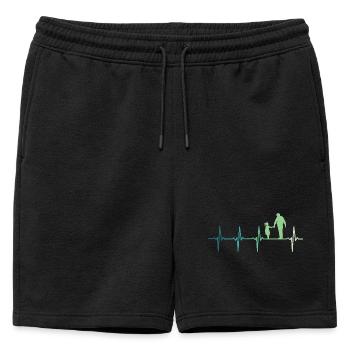 Père et fille battement de coeur papa et fillette - Short de survêtement homme premium - noir - Devant - AI Model Male 178 light (178cm)