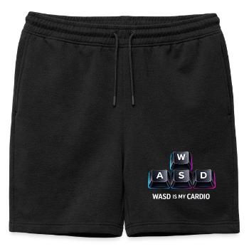 Lustiges Gaming Keyboard WASD mein Cardio Gamer - Männer Premium Organic Sweatshorts - Schwarz - Vorne - AI Model Male 178 light (178cm)
