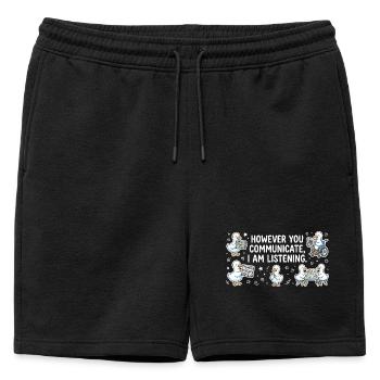 Peu importe votre voix, je reste à l'écoute - Short de survêtement homme premium - noir - Devant - AI Model Male 178 light (178cm)