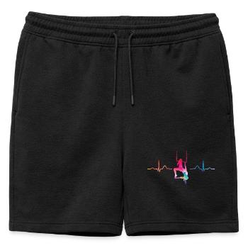 Écrographie du rythme auditif aérien, trapèze nuageux - Short de survêtement homme premium - noir - Devant - AI Model Male 178 light (178cm)