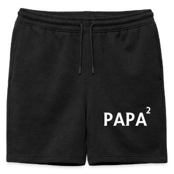 père père jumeaux enfant - Short de survêtement homme premium - noir - Devant - AI Model Male 178 light (178cm)