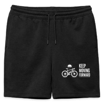Cycling Forward Sunrise - Mens' Premium Organic Sweatshorts - black - Front - AI Model Male 178 light (178cm)