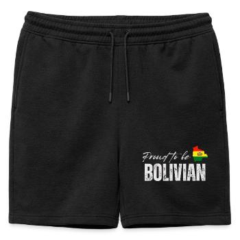 Fier des Boliviens, j’aime la Bolivie - Short de survêtement homme premium - noir - Devant - AI Model Male 178 light (178cm)