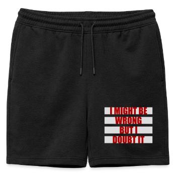 Je peux me tromper mais j’en doute. Drôle. Sarcastique. - Short de survêtement homme premium - noir - Devant - AI Model Male 178 light (178cm)