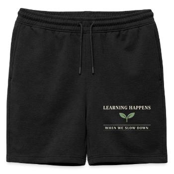 Mère Montessori, parentalité douce, pleine conscience - Short de survêtement homme premium - noir - Devant - AI Model Male 178 light (178cm)