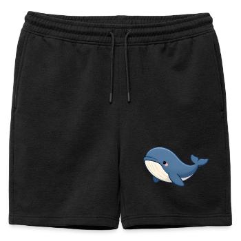 Sauvetage des baleines Bien-être animal Biologie marine - Short de survêtement homme premium - noir - Devant - AI Model Male 178 light (178cm)