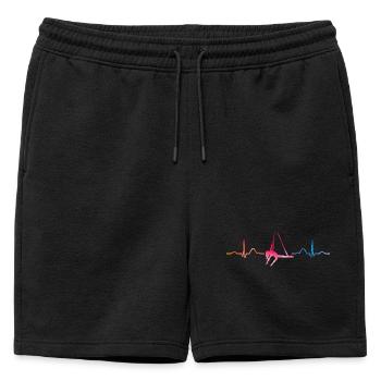 Vertical Scarf Heartbeat Aerial Acrobatics Aerial Silk - Mens' Premium Organic Sweatshorts - black - Front - AI Model Male 178 light (178cm)