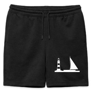 Sail - Mens' Premium Organic Sweatshorts - black - Front - AI Model Male 178 light (178cm)