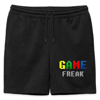 Thème rétro Pixel Game Freak - Short de survêtement homme premium - noir - Devant - AI Model Male 178 light (178cm)