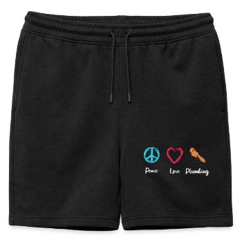 Paix Amour Plomberie - Short de survêtement homme premium - noir - Devant - AI Model Male 178 light (178cm)