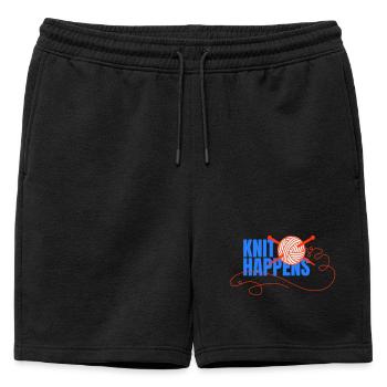 Knit Happens Logo Knit Design - Mens' Premium Organic Sweatshorts - black - Front - AI Model Male 178 light (178cm)