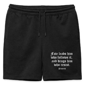 Citation du destin gothique par Plutarque - Short de survêtement homme premium - noir - Devant - AI Model Male 178 light (178cm)