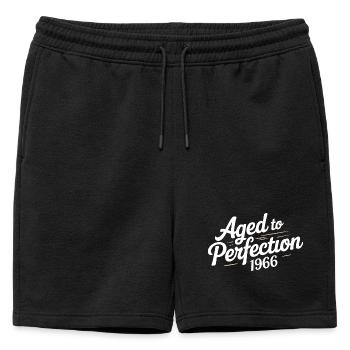 1966 Design for the 60 – For 60 years - Mens' Premium Organic Sweatshorts - black - Front - AI Model Male 178 light (178cm)