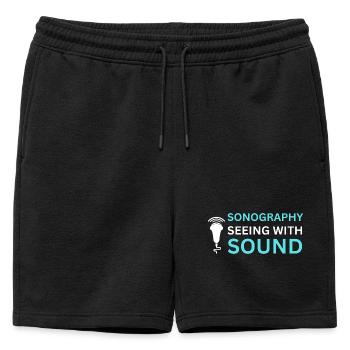Échographie Son de Détection Échographiste - Short de survêtement homme premium - noir - Devant - AI Model Male 178 light (178cm)