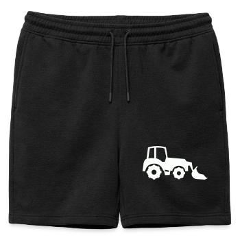 Chargeuse avant Silhouette de Tracteur - Short de survêtement homme premium - noir - Devant - AI Model Male 178 light (178cm)