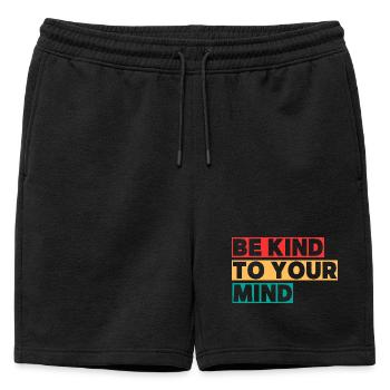 Be Kind to Your Mind - Short de survêtement homme premium - noir - Devant - AI Model Male 178 light (178cm)