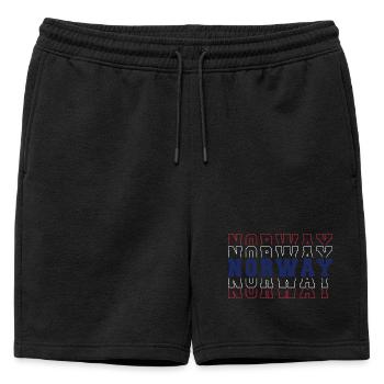 Drapeau des supporters de football norvégiens : Fierté rouge, blanc et bleu - Short de survêtement homme premium - noir - Devant - AI Model Male 178 light (178cm)
