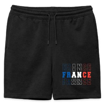 France Football Fan Drapeau Bleu Blanc Rouge Sport - Short de survêtement homme premium - noir - Devant - AI Model Male 178 light (178cm)