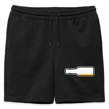 Bierflasche Leer (Bier Bierchen Symbol / POS 3C) - Männer Premium Organic Sweatshorts - Schwarz - Vorne - AI Model Male 178 light (178cm)