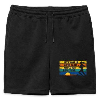 Courir, jogging, drôle, dire Sunrise Rétro - Short de survêtement homme premium - noir - Devant - AI Model Male 178 light (178cm)