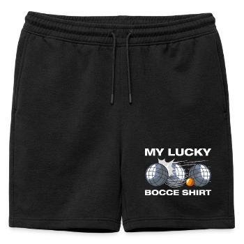 My lucky bocce Petanque Boule Boulespieler - Männer Premium Organic Sweatshorts - Schwarz - Vorne - AI Model Male 178 light (178cm)