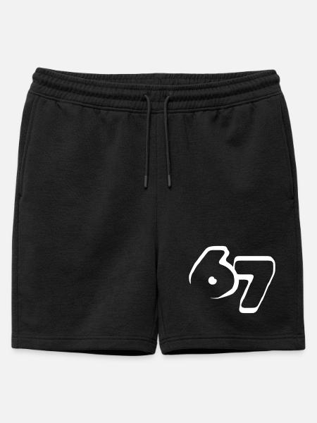 67 "six seven" drawn - Männer Premium Organic Sweatshorts - Schwarz