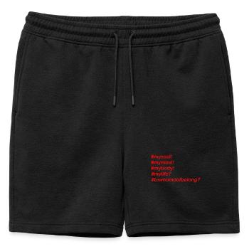 Collection de hashtags soul - Short de survêtement homme premium - noir - Devant - AI Model Male 178 light (178cm)